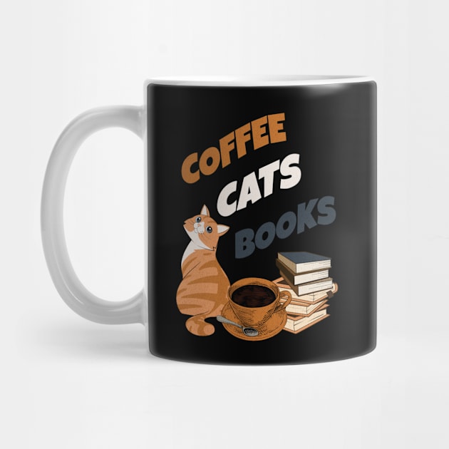 Coffee Cats and Books by UnrealArtDude